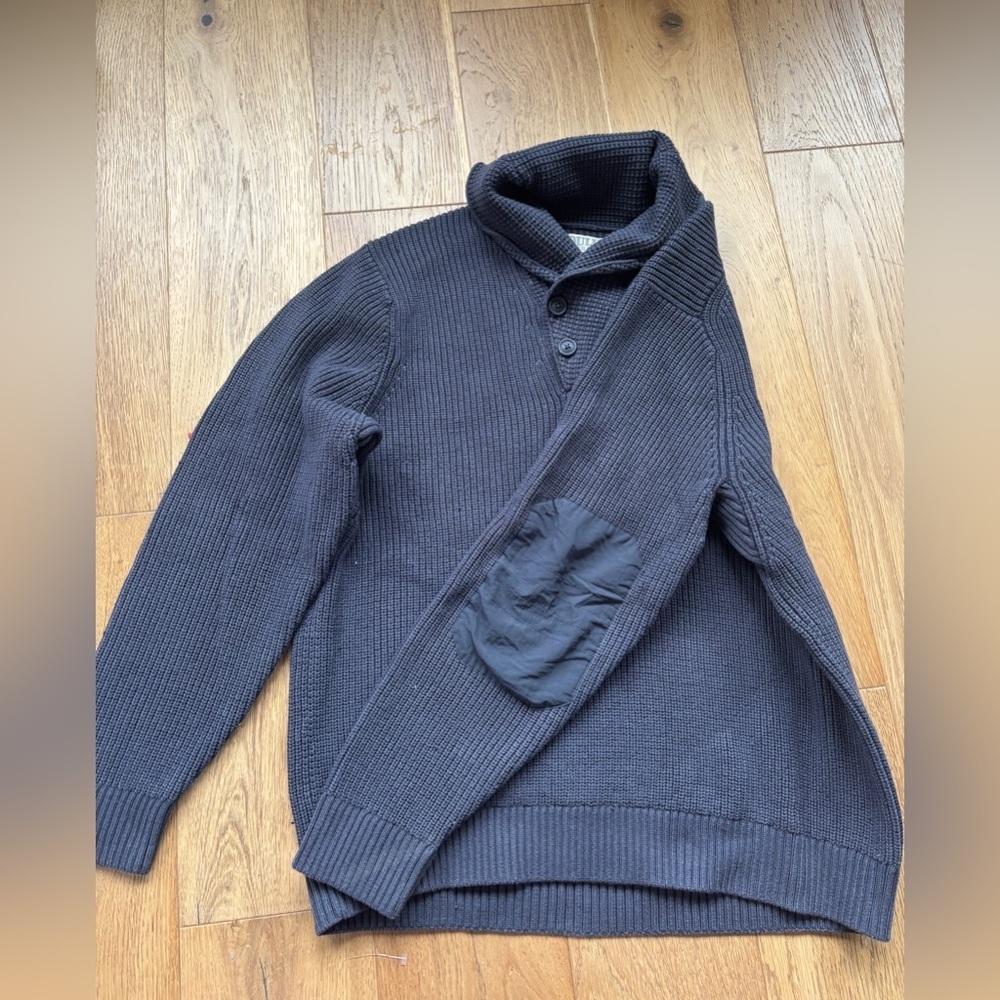 Duluth thick wool blend brigadier shawl collar sweater mens XL
